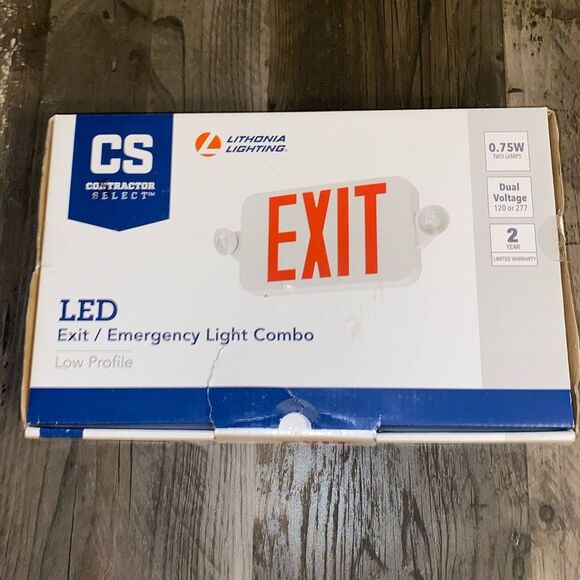 LED Exit Sign Lithonia Lighting Red Letter Exit Low Profile  EXR LED #A9-34 - Picture 1 of 3